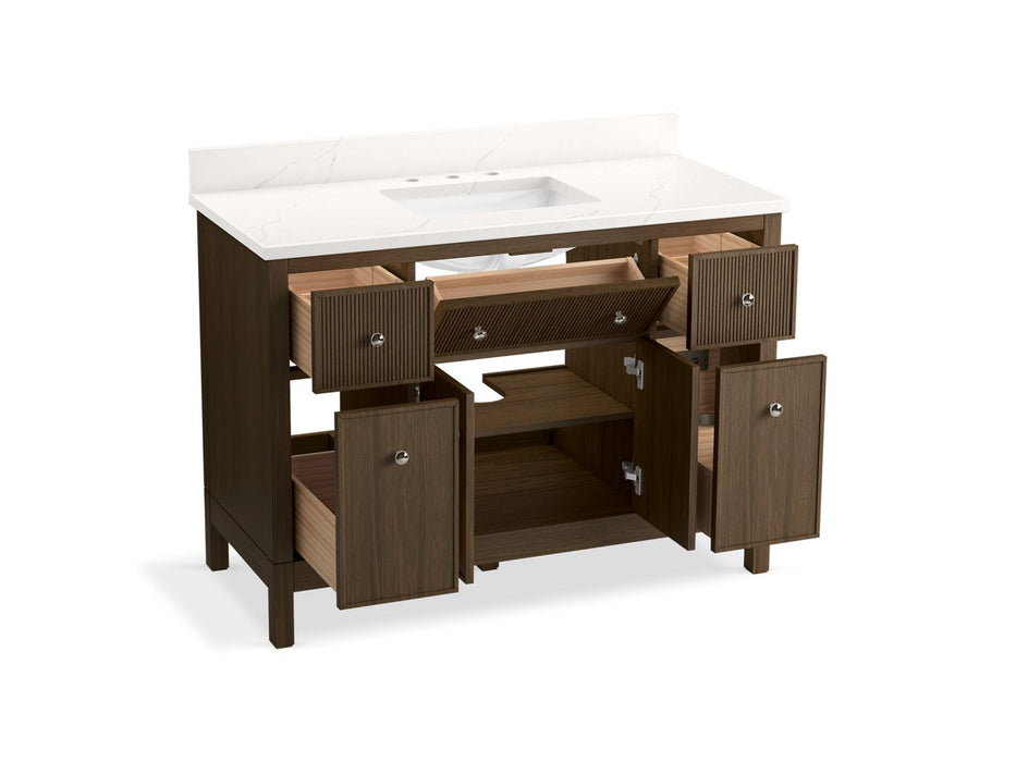 KOHLER K-35021 Malin by Studio McGee 48" bathroom vanity cabinet with sink and quartz top