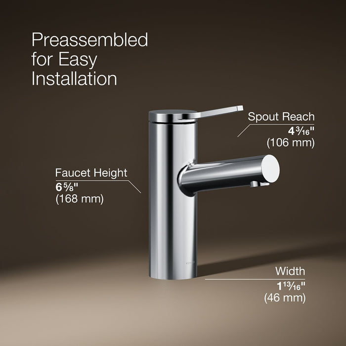 KOHLER K-35048-4 Elate Single-handle bathroom sink faucet, 1.2 gpm