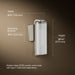 3/4 view of product with dimensions
