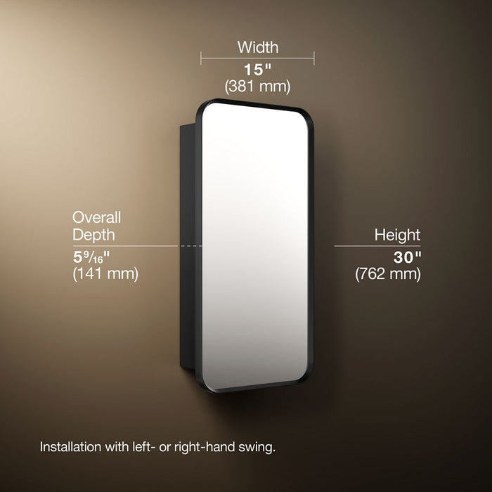 3/4 view of product with dimensions
