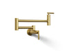 KOHLER K-35745 Wall-mount pot filler, vibrant brushed moderne brass