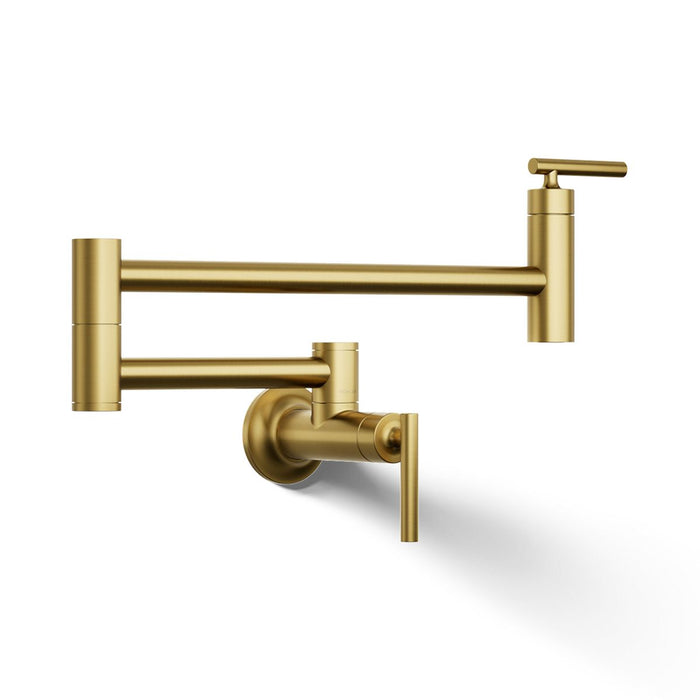 KOHLER K-35745 Wall-mount pot filler, vibrant brushed moderne brass - view 2
