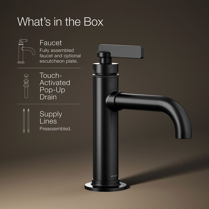 KOHLER K-35907-4 Castia by Studio McGee Single-handle bathroom sink faucet, 1.2 gpm, matte black - view 2
