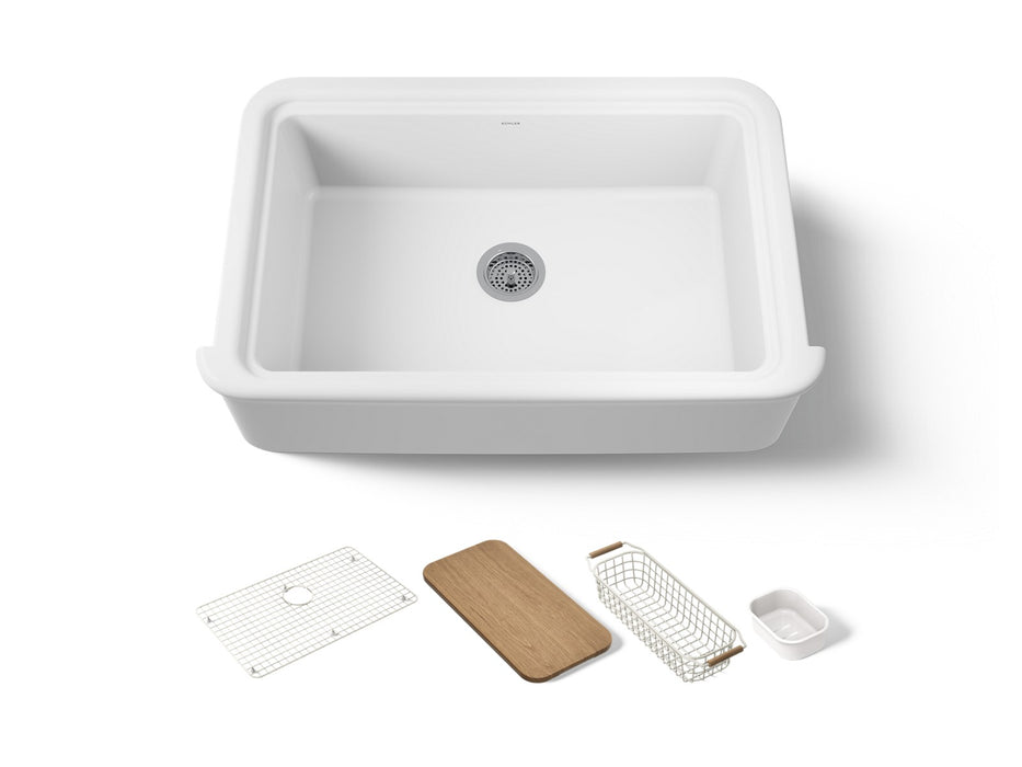 KOHLER K-36250-PC Audrine 35-1/2" undermount single-bowl farmhouse workstation kitchen sink