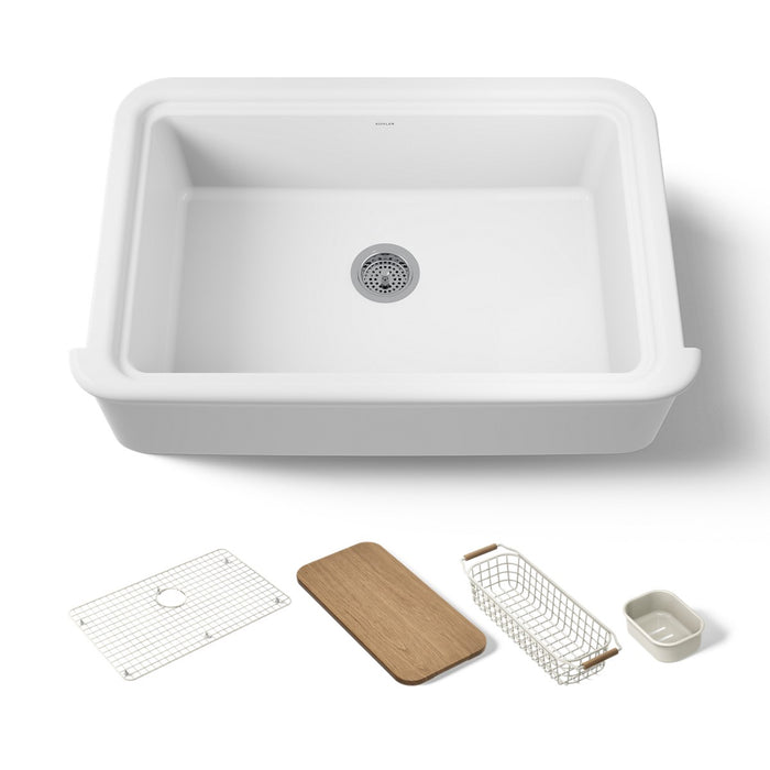KOHLER K-36250-PC Audrine 35-1/2" undermount single-bowl farmhouse workstation kitchen sink