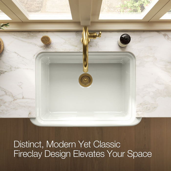 KOHLER K-36251 Audrine 32-1/2" undermount single-bowl farmhouse kitchen sink, dune - view 4