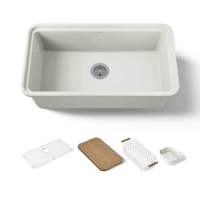 KOHLER K-36254-PC Audrine 33" undermount single-bowl workstation kitchen sink