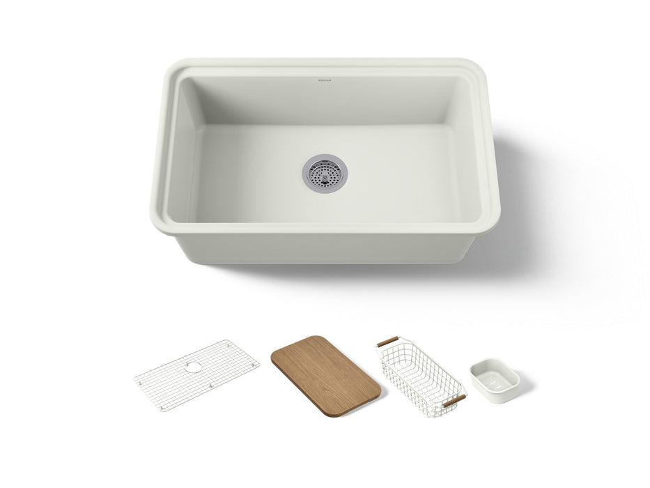 KOHLER K-36255-PC Audrine 30" undermount single-bowl workstation kitchen sink