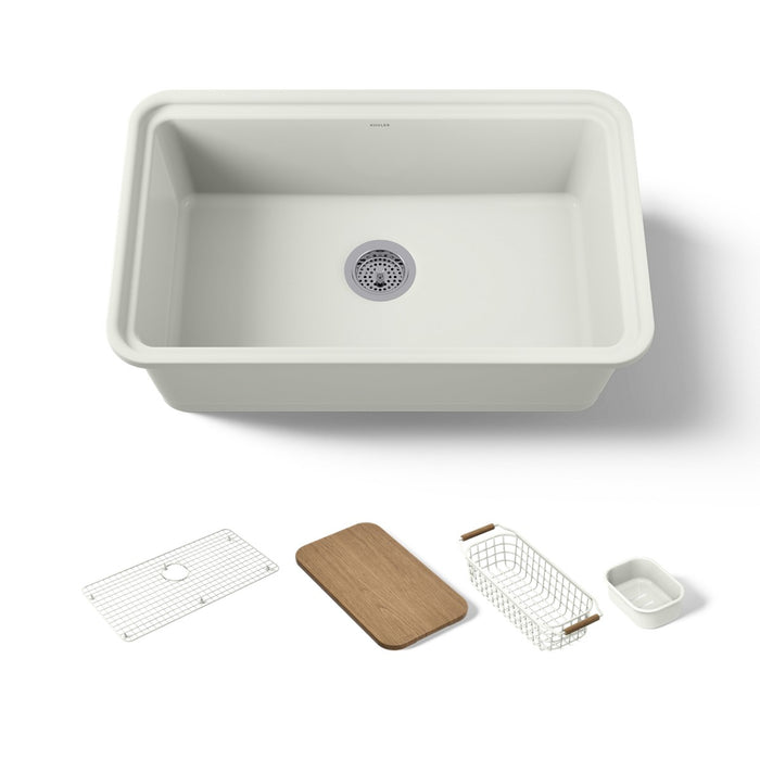 KOHLER K-36255-PC Audrine 30" undermount single-bowl workstation kitchen sink