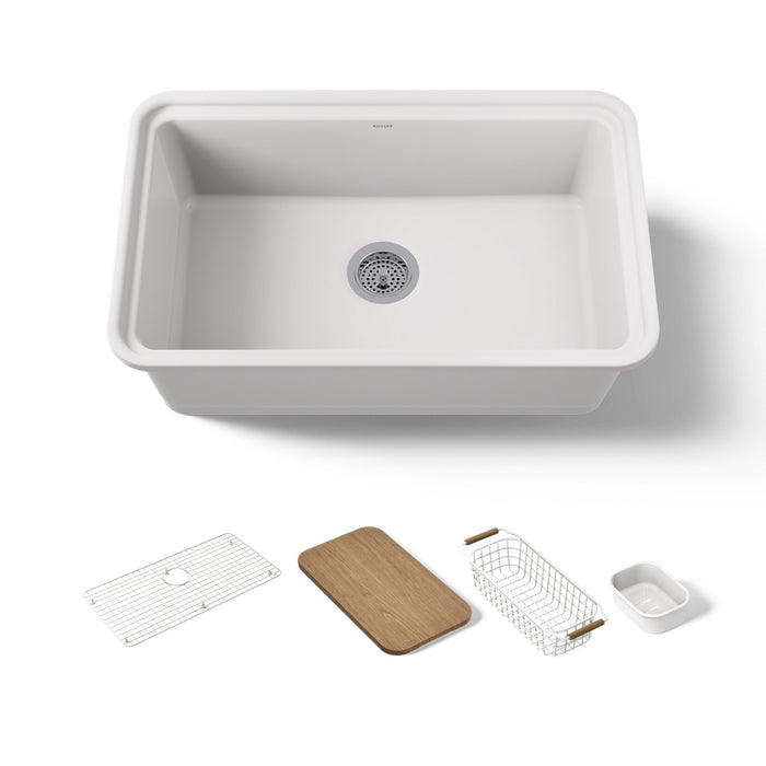 KOHLER K-36255-PC Audrine 30" undermount single-bowl workstation kitchen sink
