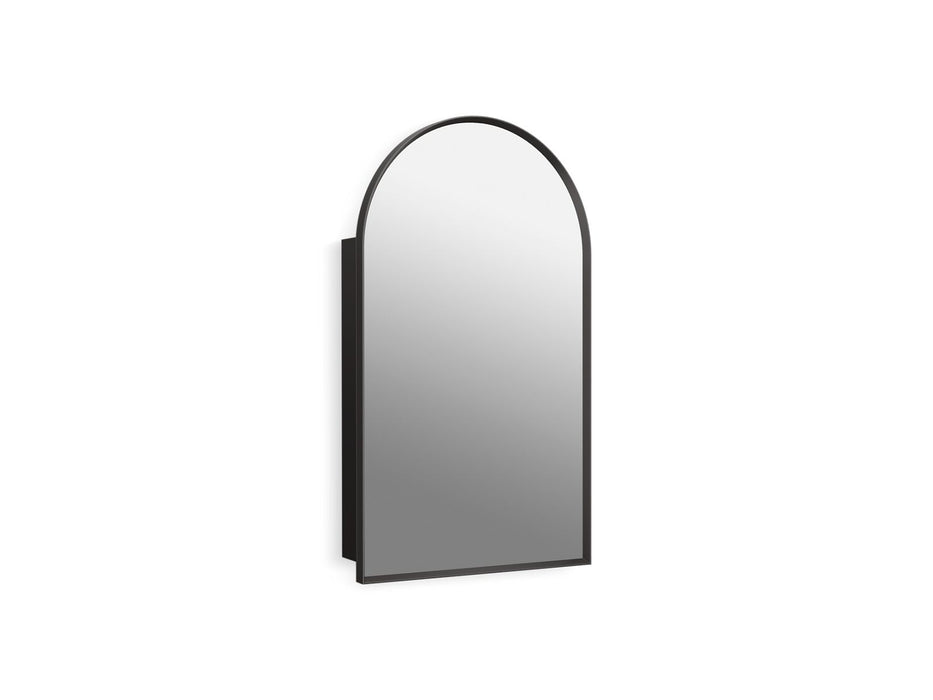 KOHLER K-36540 Verdera 20" x 34" arched framed medicine cabinet, left-hinged, matte black