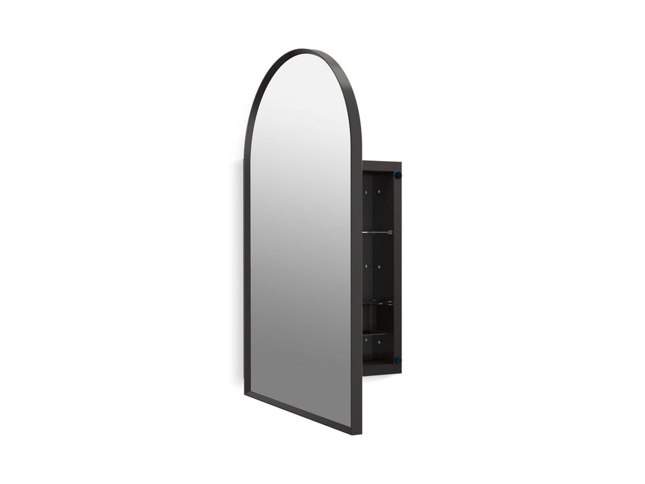 KOHLER K-36540 Verdera 20" x 34" arched framed medicine cabinet, left-hinged, matte black - view 3