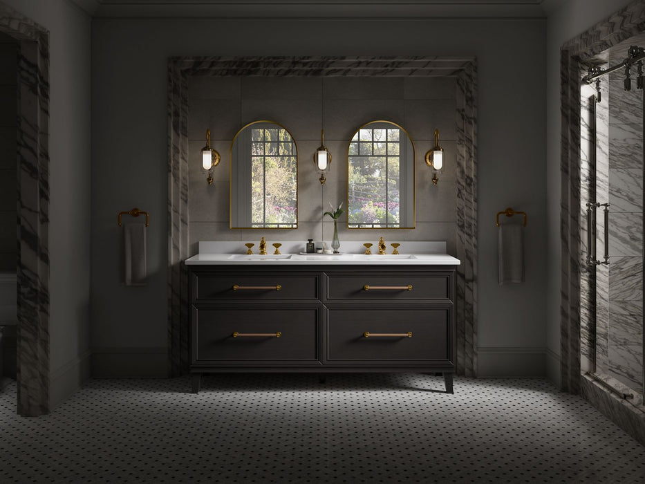 KOHLER K-36573 Silestone 73" quartz vanity top with two rectangular cutouts