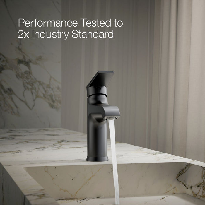 KOHLER K-37891-4 Hint Single-handle bathroom sink faucet, 1.2 gpm, matte black - view 3