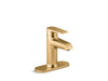 KOHLER K-37892-4 Hint Single-handle bathroom sink faucet, 1.2 gpm, vibrant brushed moderne brass