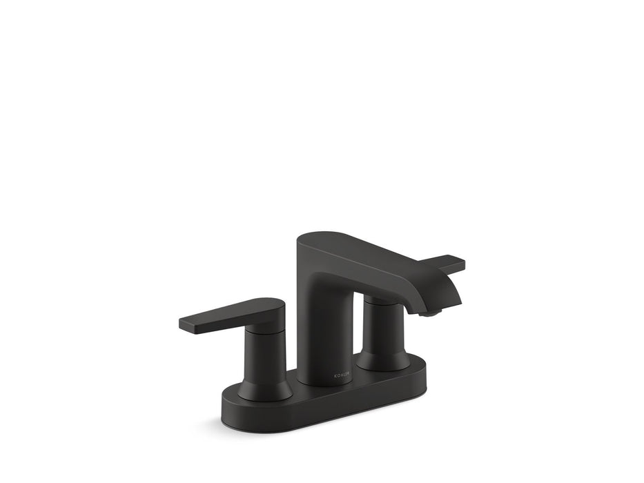 KOHLER K-37894-4 Hint Centerset bathroom sink faucet, 1.2 gpm, matte black