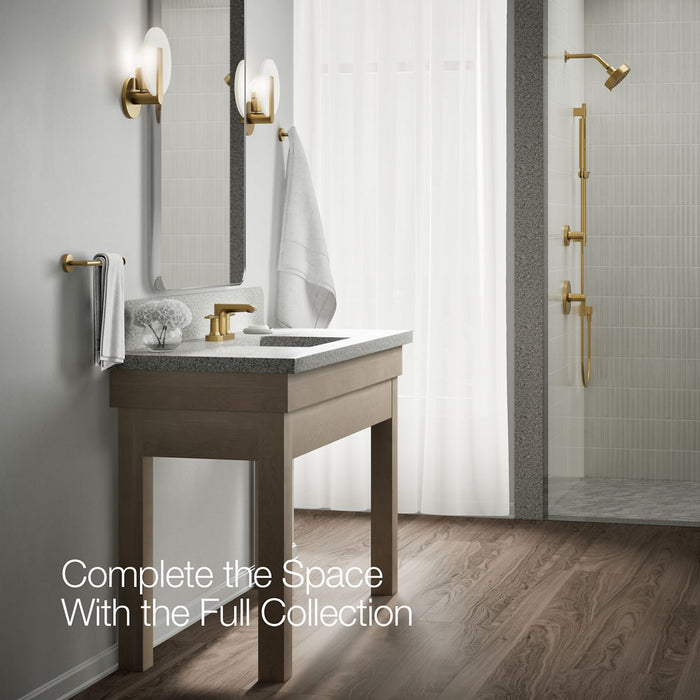 KOHLER K-37894-4 Hint Centerset bathroom sink faucet, 1.2 gpm, vibrant brushed moderne brass - view 4