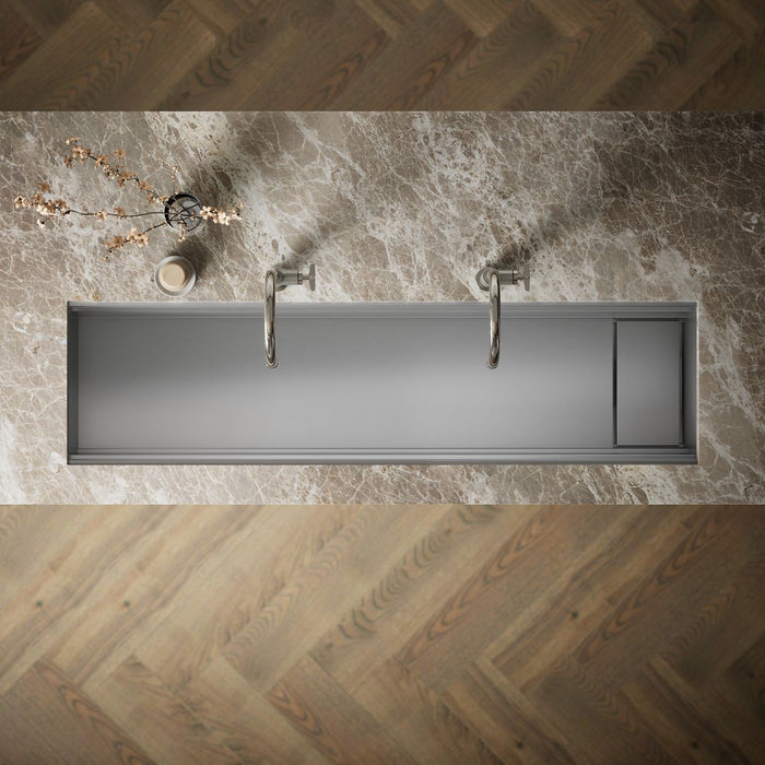 KOHLER K-37905 Synthos 69-3/4" Undermount Single-bowl Kitchen Sink, Stainless Steel - Detail image of a product feature