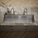 KOHLER K-37906 Synthos 57-3/4" Undermount Single-bowl Kitchen Sink, Stainless Steel - Shows close up detail of product in roo
