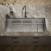 KOHLER K-37907 Synthos 45-3/4" Undermount Single-bowl Kitchen Sink, Stainless Steel - Shows close up detail of product in roo