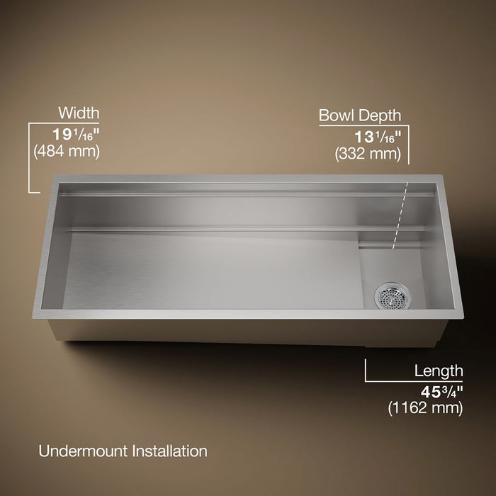 3/4 view of product with dimensions