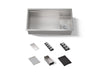 KOHLER K-37908-PAP Synthos 33-3/4" Undermount Single-bowl Workstation Kitchen Sink, Wood Composite Matte Black - 3/4 view of 
