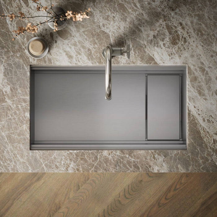 KOHLER K-37908 Synthos 33-3/4" Undermount Single-bowl Kitchen Sink, Stainless Steel - Detail image of a product feature