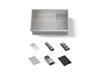 KOHLER K-37911-PAP Synthos 27-3/4" Undermount Single-bowl Workstation Kitchen Sink, Wood Composite Matte Black - 3/4 view of 