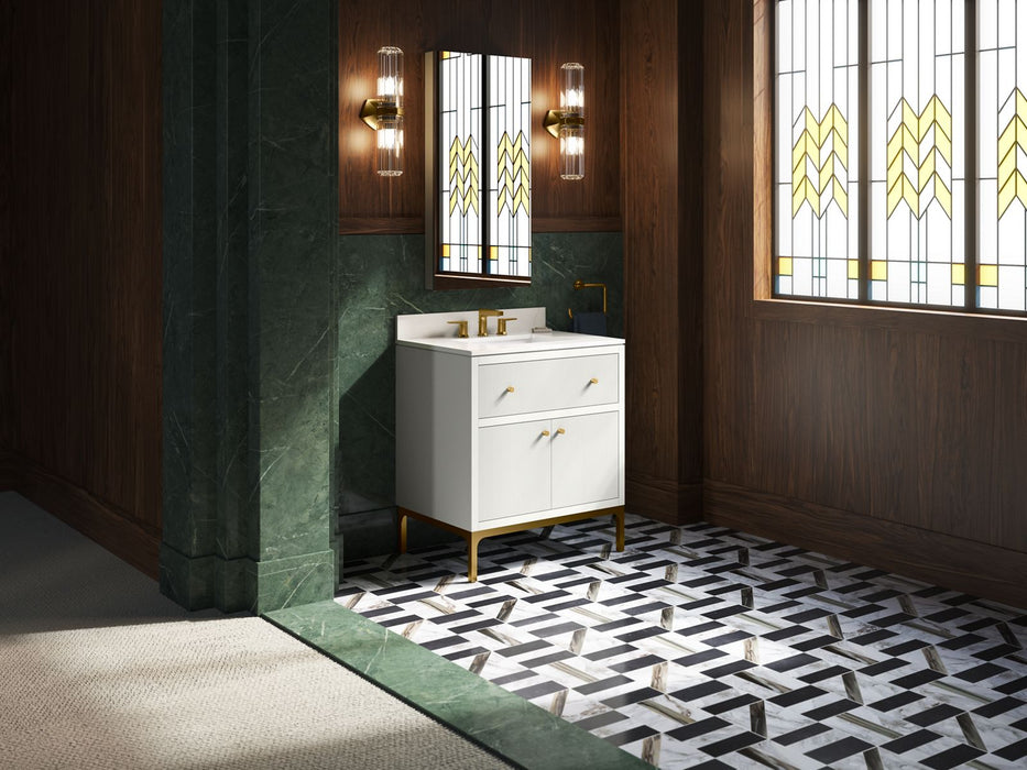 KOHLER K-38008 Calpa 30" bathroom vanity cabinet with sink and quartz top