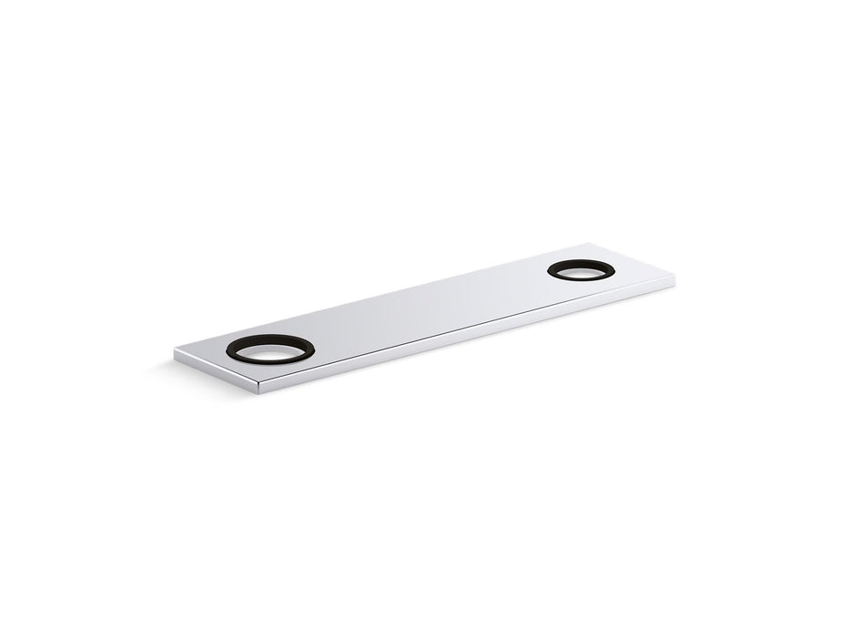 KOHLER K-38166 8" two-hole escutcheon plate for Insight and Kinesis lavatory faucets and soap dispensers, polished chrome