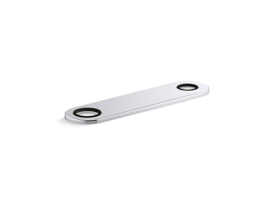 KOHLER K-38168 8" two-hole escutcheon plate for Insight and Kinesis lavatory faucets and soap dispensers, polished chrome