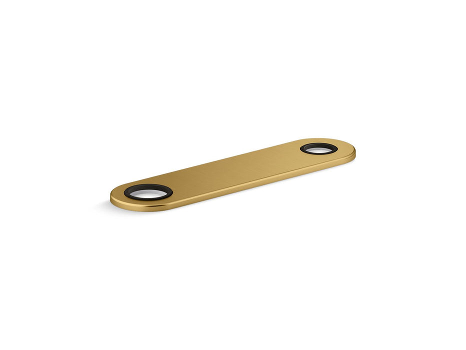 KOHLER K-38168 8" two-hole escutcheon plate for Insight and Kinesis lavatory faucets and soap dispensers, vibrant brushed...