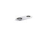 KOHLER K-38169 4" two-hole escutcheon plate for Insight and Kinesis lavatory faucets and soap dispensers, polished chrome