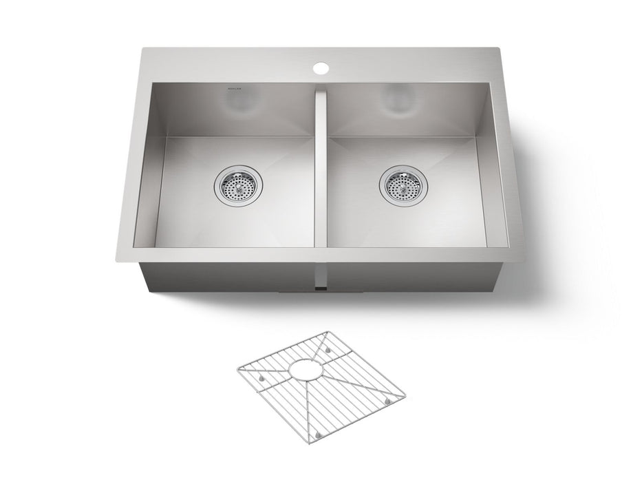 KOHLER K-3820-1 Vault 33" top-/undermount double-bowl kitchen sink