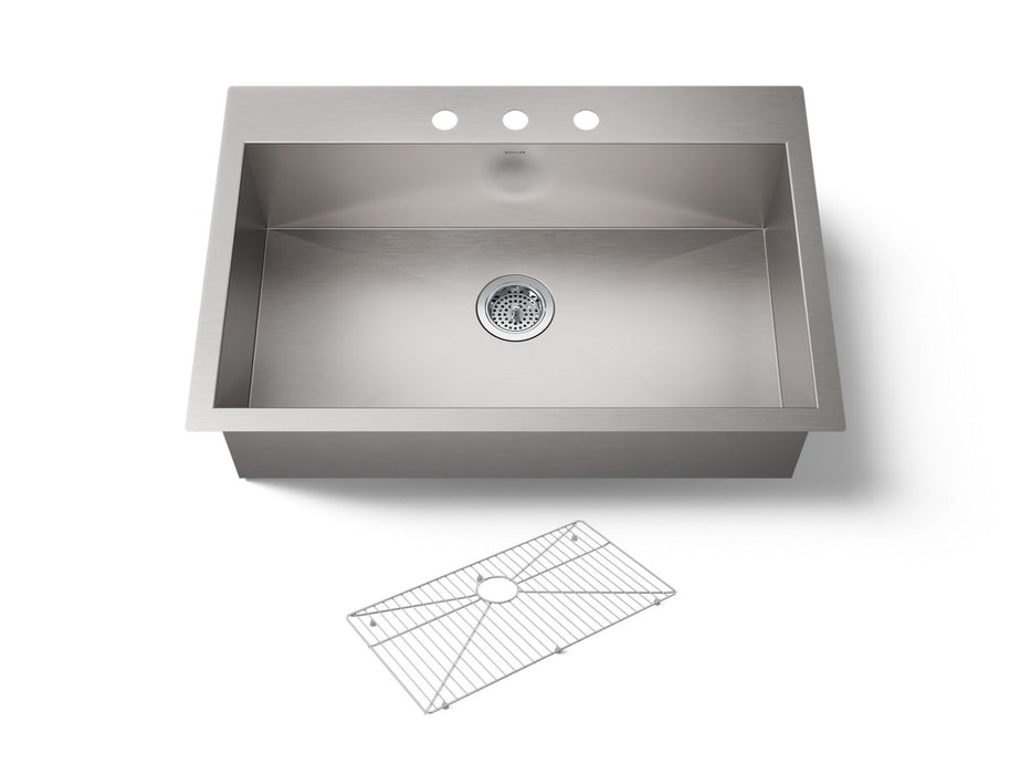 KOHLER K-3821-3 Vault 33" top-/undermount single-bowl kitchen sink