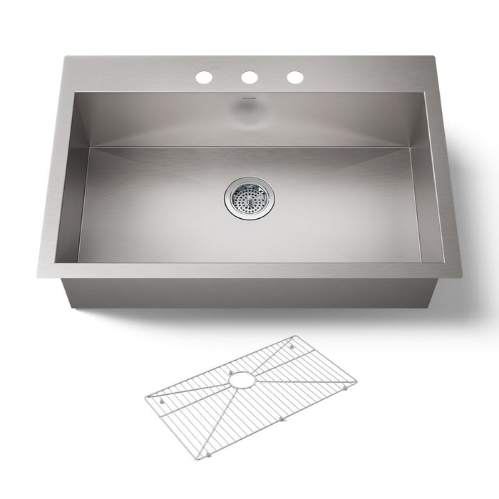 KOHLER K-3821-3 Vault 33" top-/undermount single-bowl kitchen sink