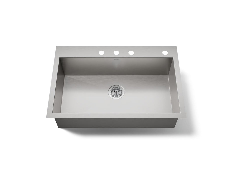 KOHLER K-3821-4 Vault 33" top-/undermount single-bowl kitchen sink