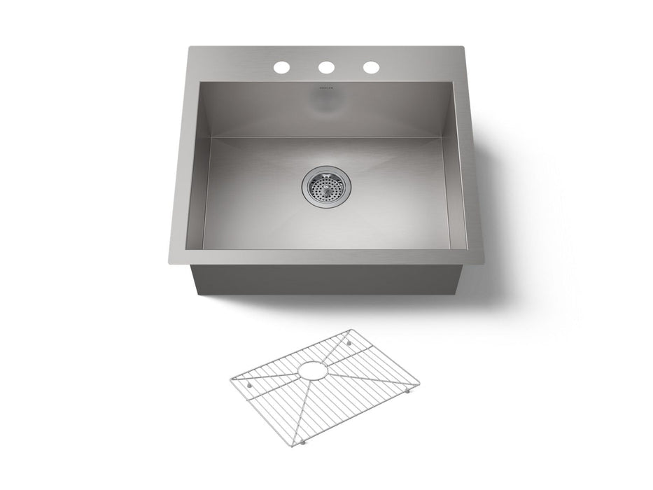 KOHLER K-3822-3 Vault 25" top-/undermount single-bowl kitchen sink