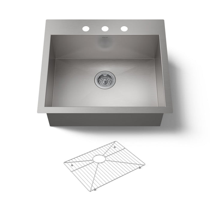 KOHLER K-3822-3 Vault 25" top-/undermount single-bowl kitchen sink
