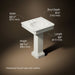 3/4 view of product with dimensions