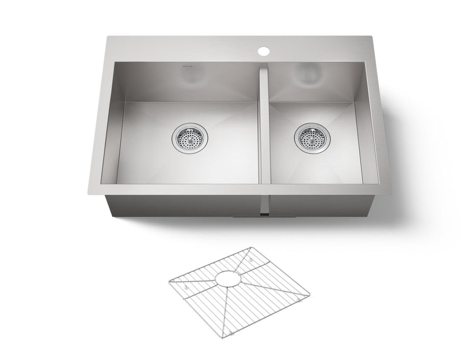KOHLER K-3823-1 Vault 33" top-/undermount double-bowl kitchen sink