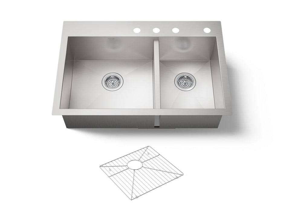 KOHLER K-3823-4 Vault 33" top-/undermount double-bowl kitchen sink