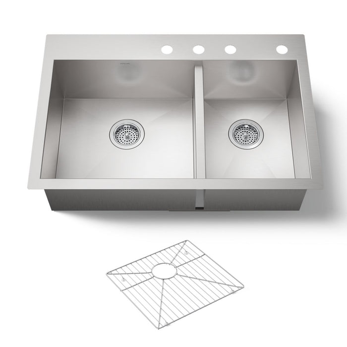 KOHLER K-3823-4 Vault 33" top-/undermount double-bowl kitchen sink
