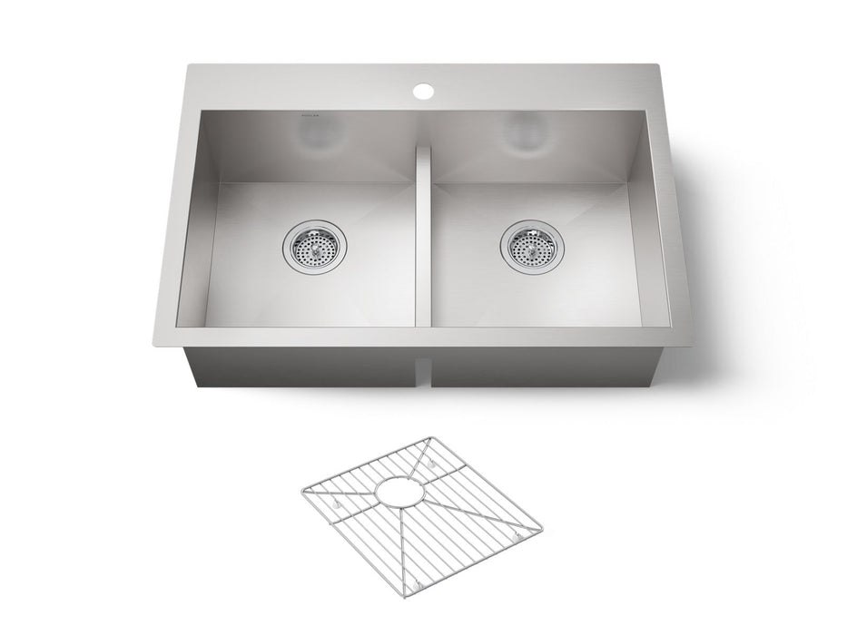 KOHLER K-3838-1 Vault Smart Divide 33" top-/undermount double-bowl kitchen sink