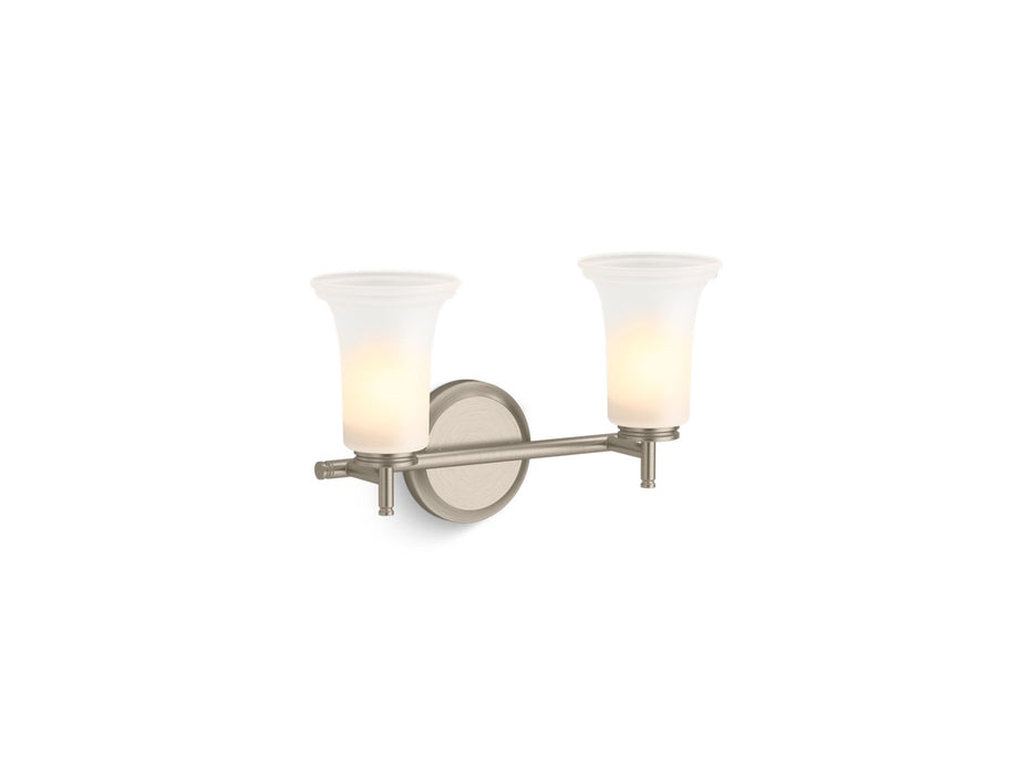 KOHLER K-38405-SC02 Bellera Two-light sconce with frosted shades