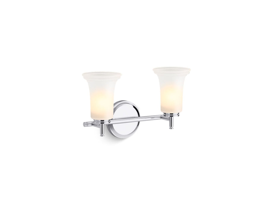 KOHLER K-38405-SC02 Bellera Two-light sconce with frosted shades