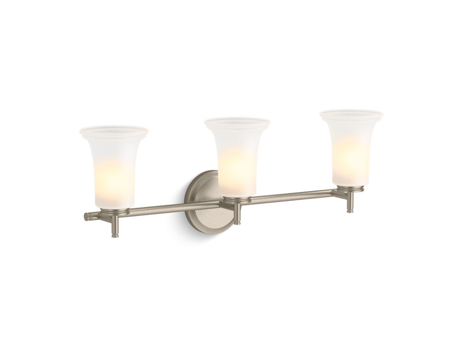 KOHLER K-38406-SC03 Bellera Three-light sconce with frosted shades