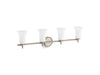 KOHLER K-38407-SC04 Bellera Four-light sconce with frosted shades, brushed nickel