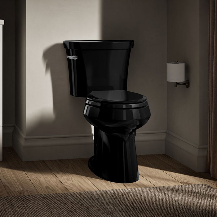 KOHLER K-3889 Highline Two-piece elongated toilet, 1.28 gpf - Black Black