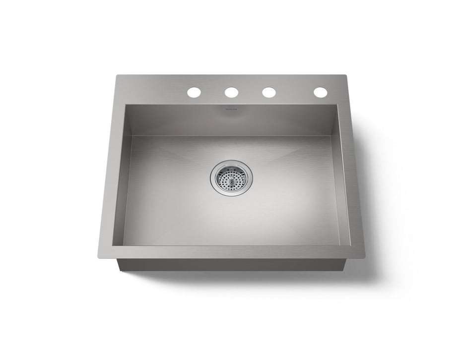 KOHLER K-3894-4 Vault 25" top-/undermount single-bowl kitchen sink